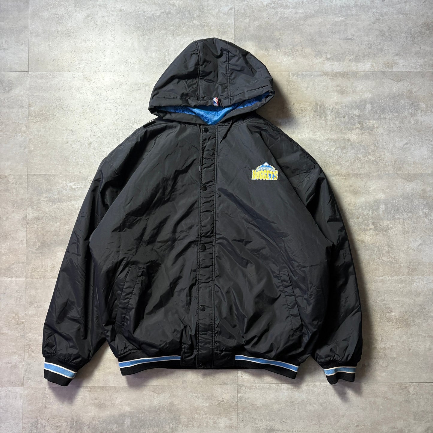 UNK NBA Denver Nuggets ダウンフードジャケット XL デンバー・ナゲッツ リブライン