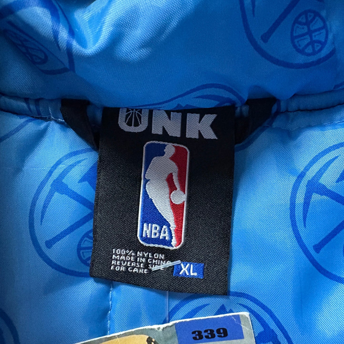 UNK NBA Denver Nuggets ダウンフードジャケット XL デンバー・ナゲッツ リブライン