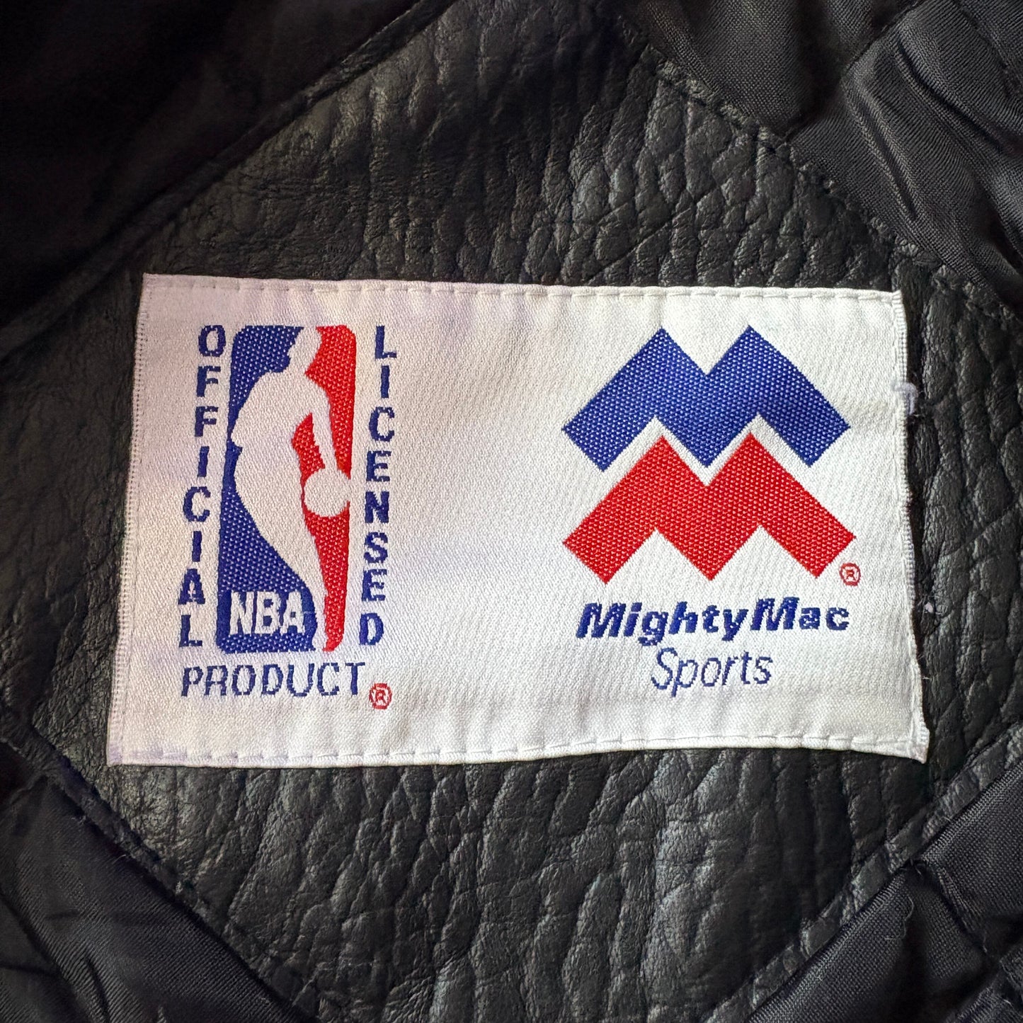Mighty Mac Sports NBA CHICAGO BULLS leather jacket レザージャケット ワッペン S相当 シカゴ・ブルズ