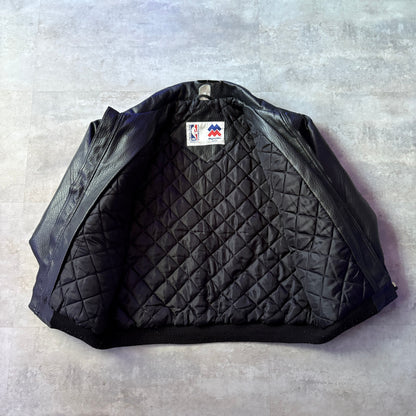 Mighty Mac Sports NBA CHICAGO BULLS leather jacket レザージャケット ワッペン S相当 シカゴ・ブルズ