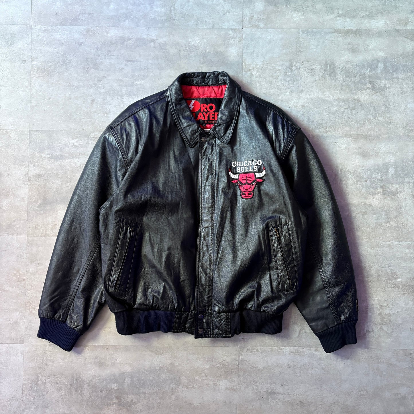 Pro Player NBA CHICAGO BULLS leather jacket レザージャケット XL シカゴ・ブルズ
