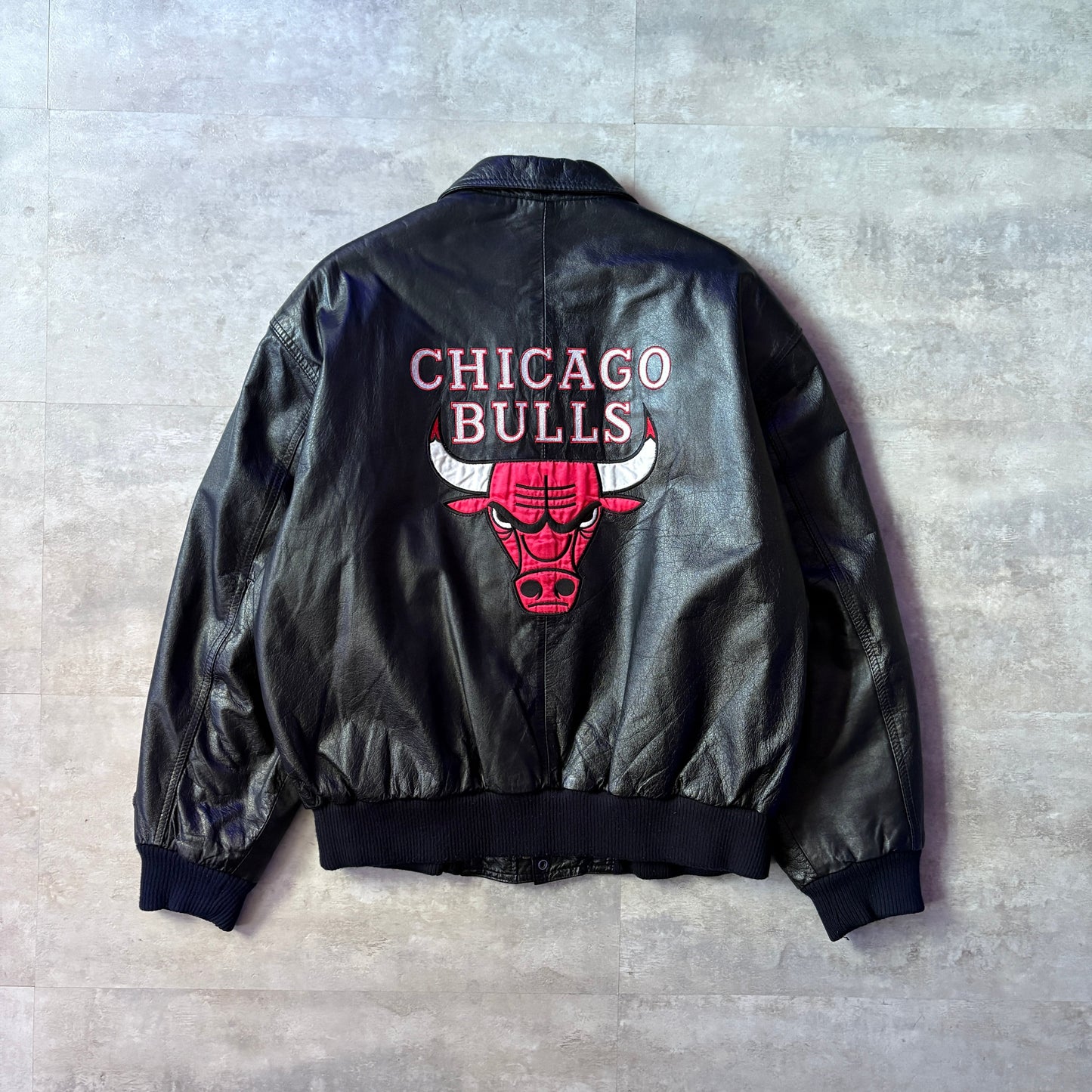 Pro Player NBA CHICAGO BULLS leather jacket レザージャケット XL シカゴ・ブルズ