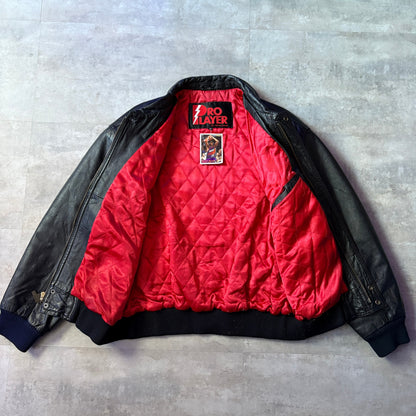 Pro Player NBA CHICAGO BULLS leather jacket レザージャケット XL シカゴ・ブルズ