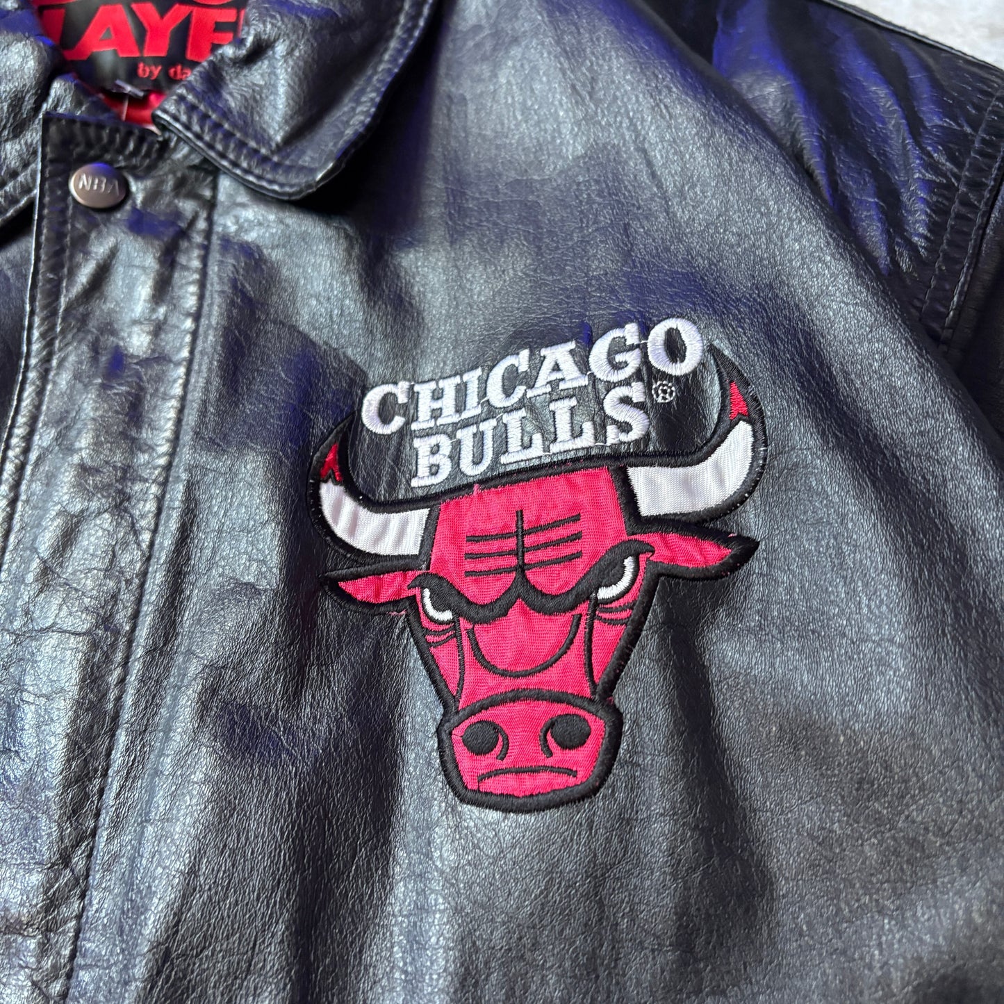 Pro Player NBA CHICAGO BULLS leather jacket レザージャケット XL シカゴ・ブルズ