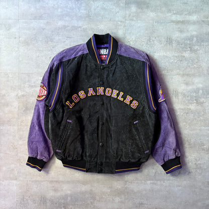 NBA G-III CARL BANKS Los Angeles LAKERS leather jacket レザージャケット M ロサンゼルス・レイカーズ