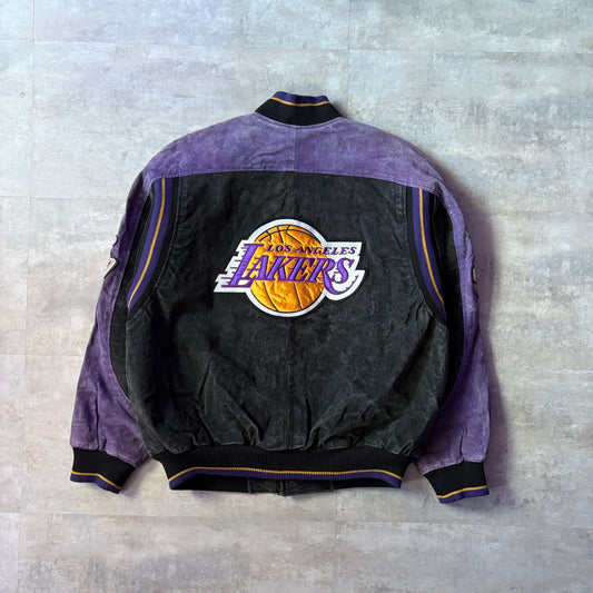 NBA G-III CARL BANKS Los Angeles LAKERS leather jacket レザージャケット M ロサンゼルス・レイカーズ