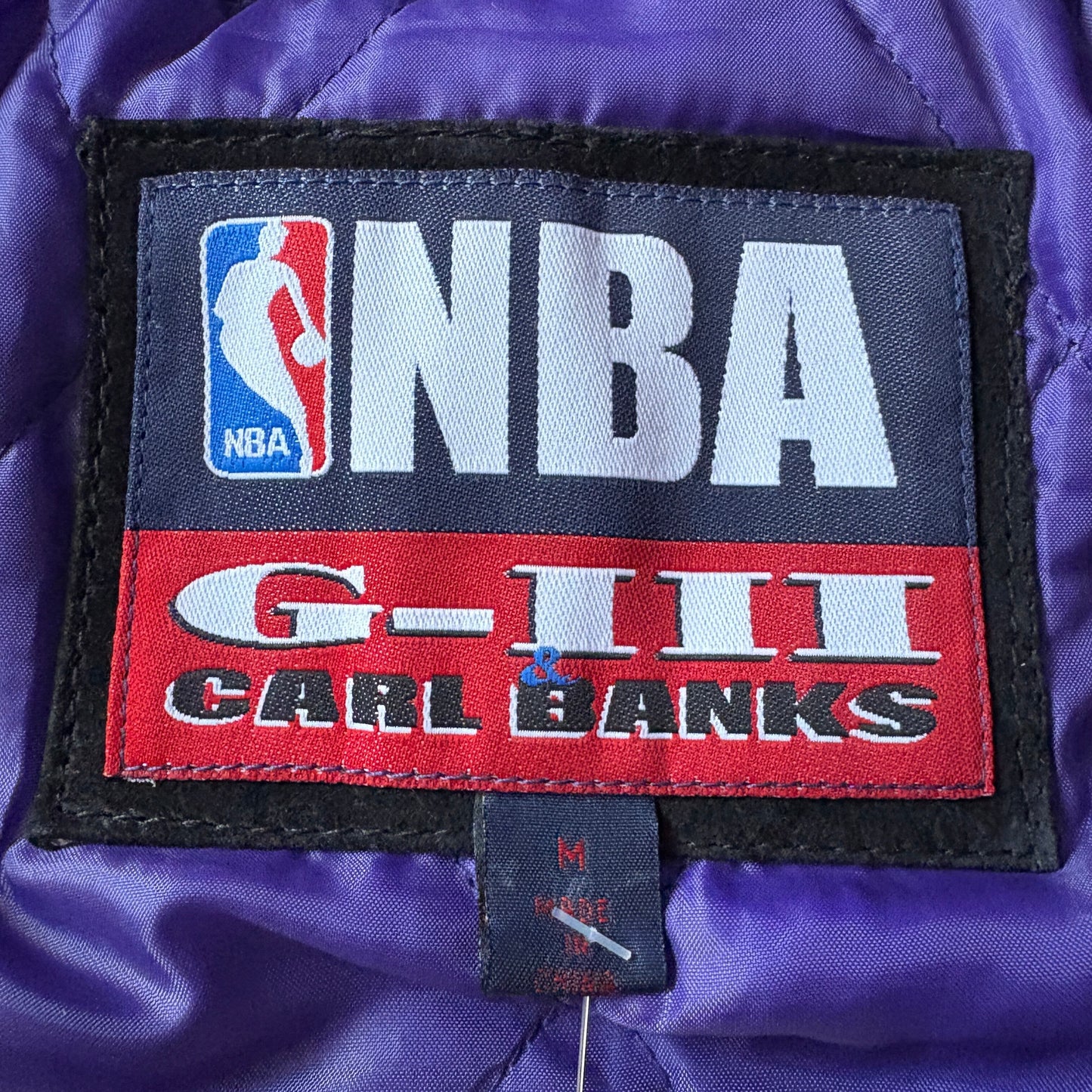 NBA G-III CARL BANKS Los Angeles LAKERS leather jacket レザージャケット M ロサンゼルス・レイカーズ