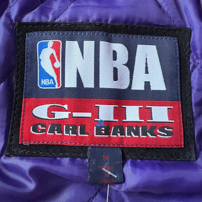 NBA G-III CARL BANKS Los Angeles LAKERS leather jacket レザージャケット M ロサンゼルス・レイカーズ