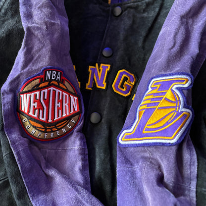 NBA G-III CARL BANKS Los Angeles LAKERS leather jacket レザージャケット M ロサンゼルス・レイカーズ