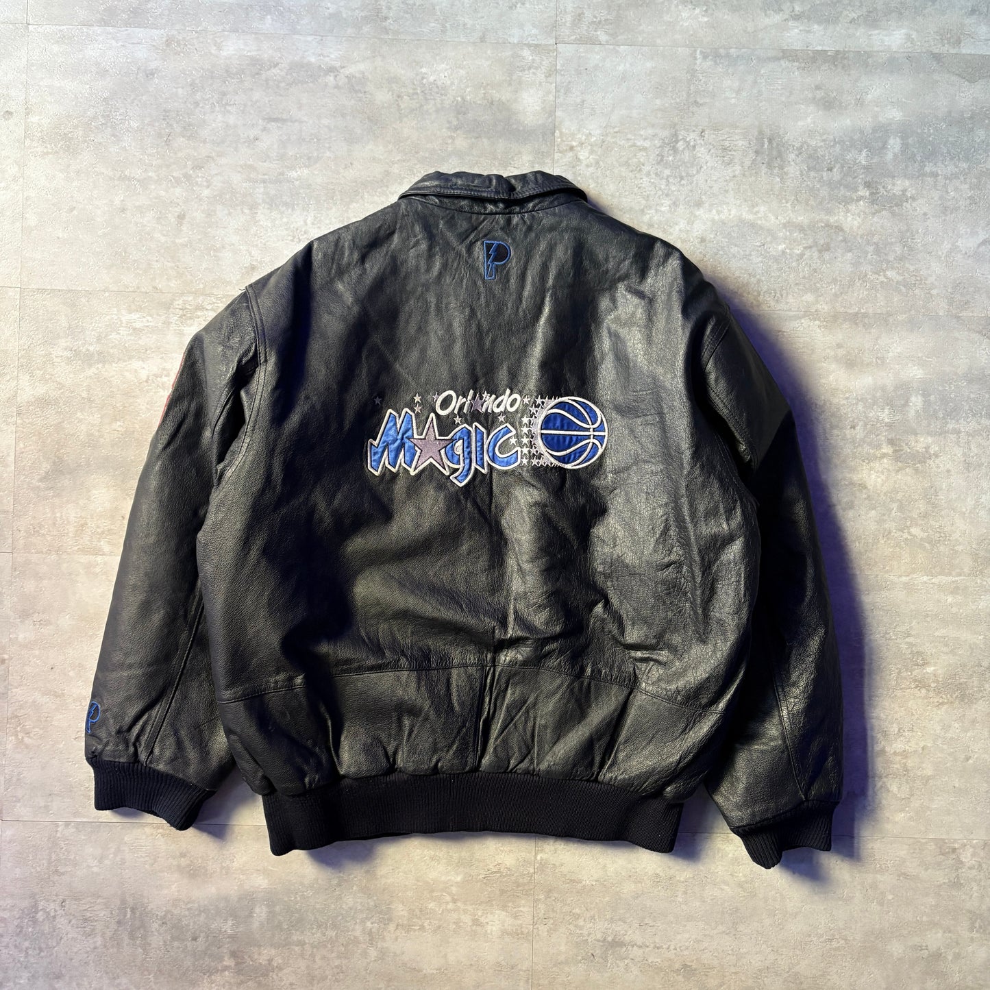 pro player NBA Orlando Magic leather jacket レザージャケット L オーランド・マジック