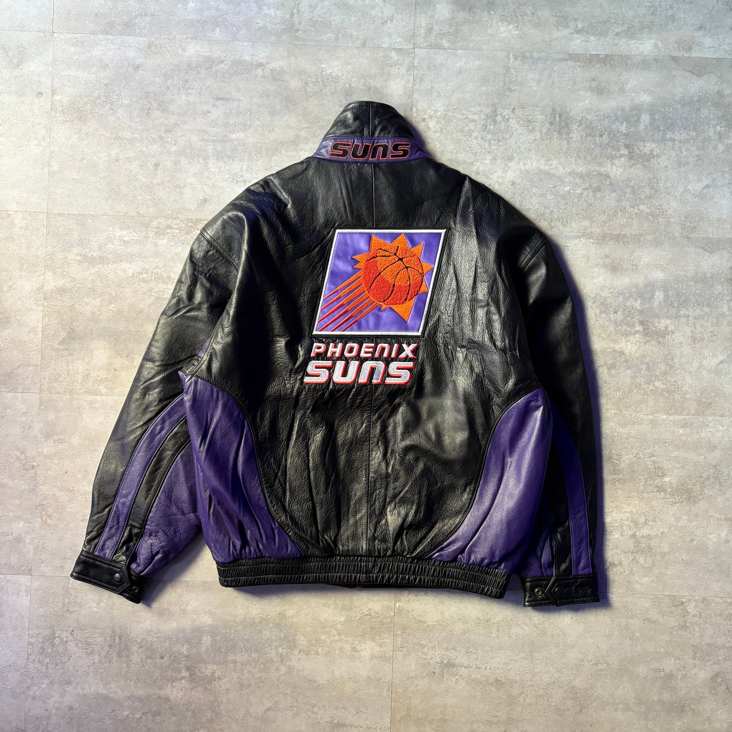 pro player ×WILSONS NBA Phoenix SUNS leather jacket レザージャケット M フェニックス・サンズ