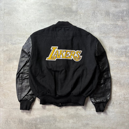 90s DeLONG Los Angeles LAKERS NBA スタジャン ウール×レザー 46 USA製 ワッペン