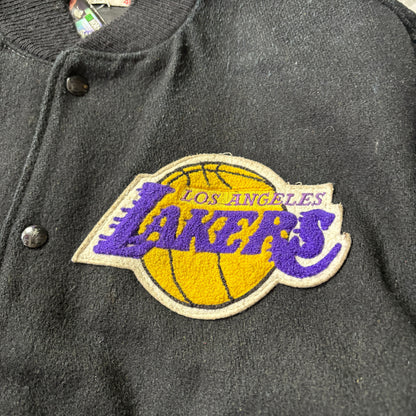 90s DeLONG Los Angeles LAKERS NBA スタジャン ウール×レザー 46 USA製 ワッペン