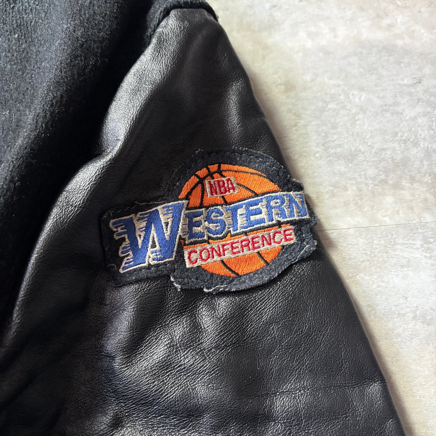 90s DeLONG Los Angeles LAKERS NBA スタジャン ウール×レザー 46 USA製 ワッペン