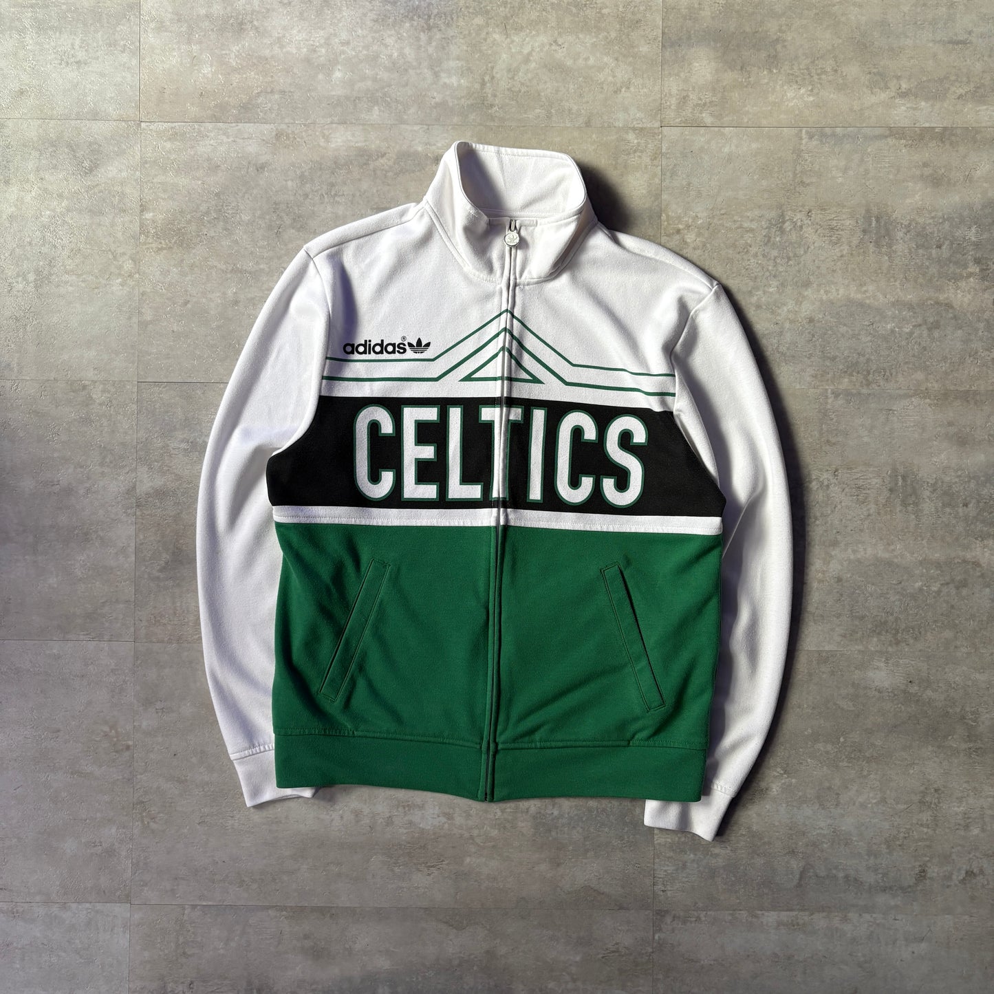 00s adidas NBA Boston Celtics トラックジャケット スウェットジャージー M ボストン・セルティックス トラックジャケット ジャージ 緑×白 古着