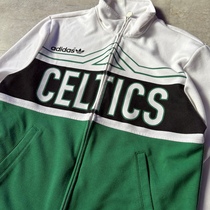 00s adidas NBA Boston Celtics トラックジャケット スウェットジャージー M ボストン・セルティックス トラックジャケット ジャージ 緑×白 古着