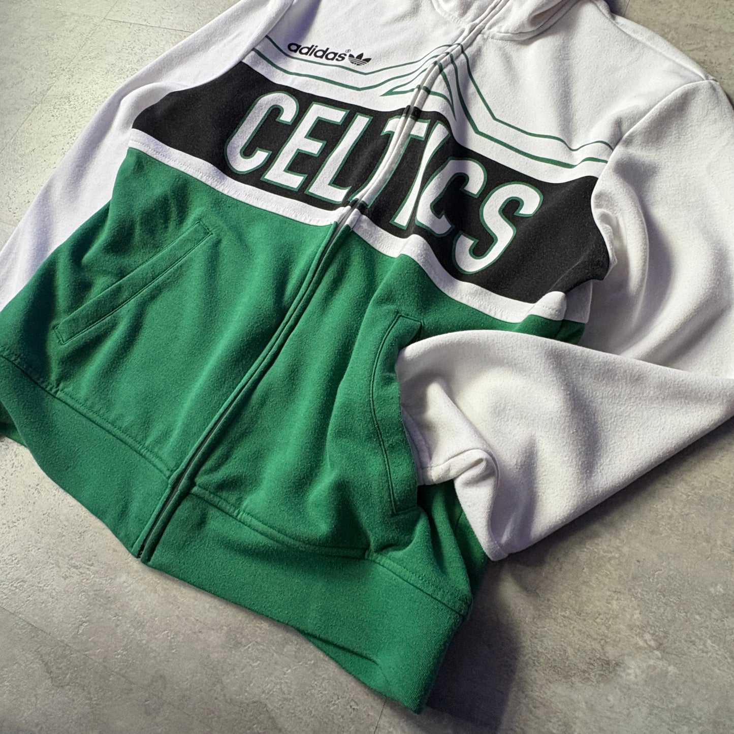 00s adidas NBA Boston Celtics トラックジャケット スウェットジャージー M ボストン・セルティックス トラックジャケット ジャージ 緑×白 古着