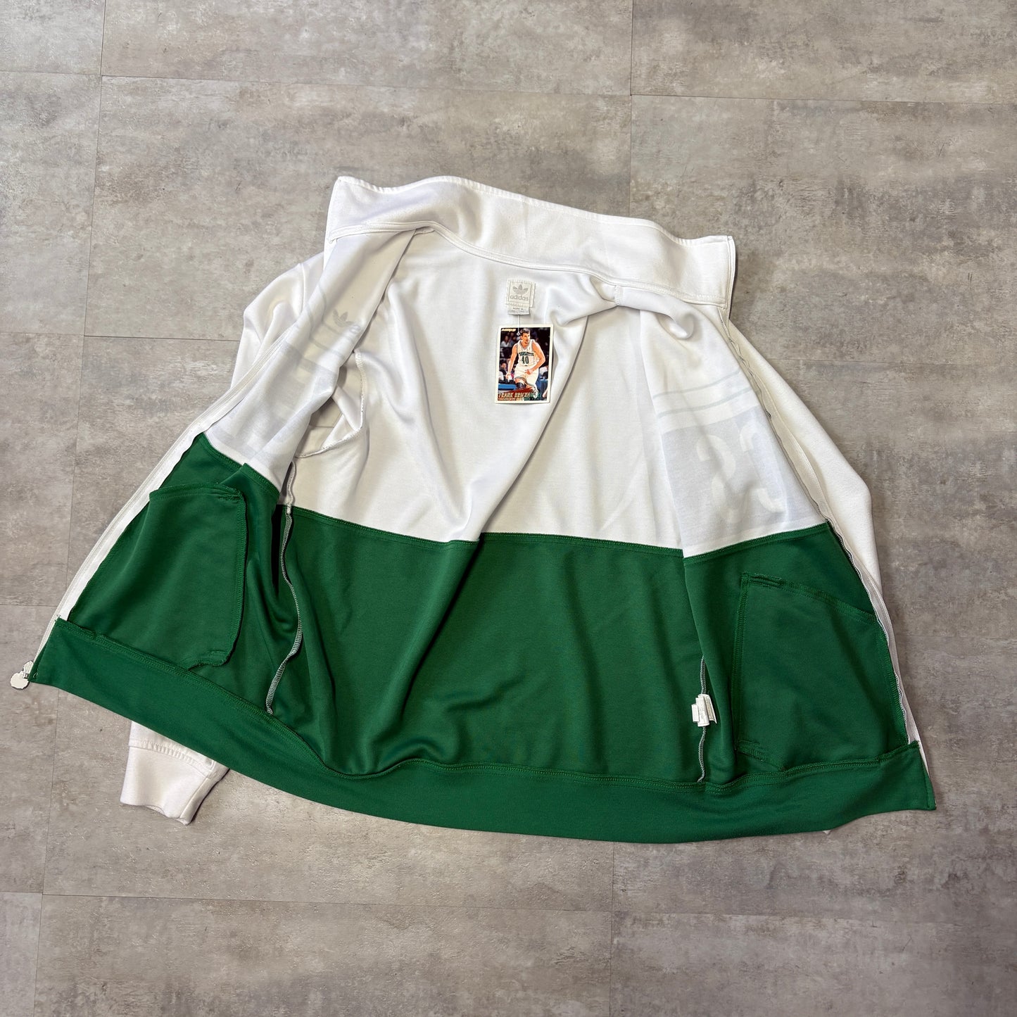 00s adidas NBA Boston Celtics トラックジャケット スウェットジャージー M ボストン・セルティックス トラックジャケット ジャージ 緑×白 古着