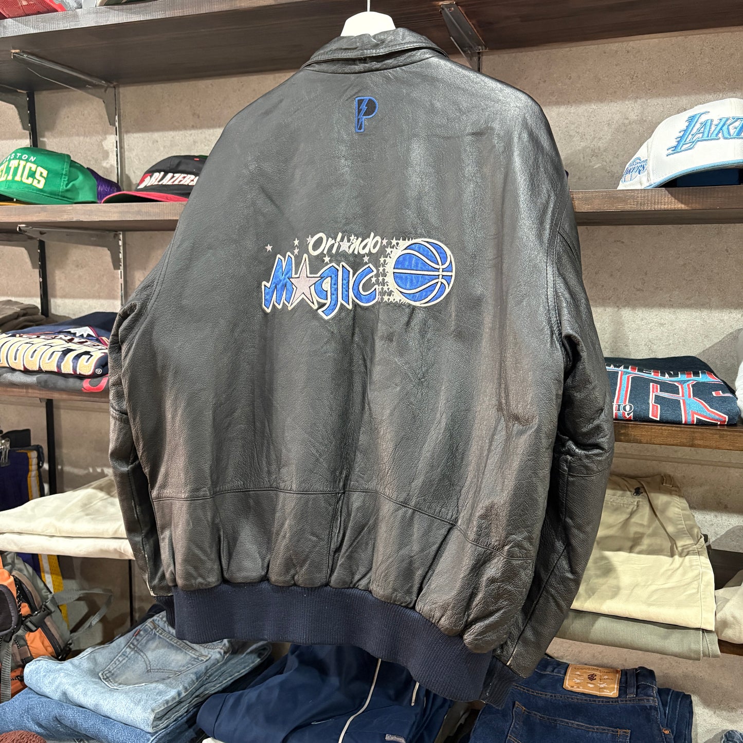 pro player NBA Orlando Magic leather jacket レザージャケット L オーランド・マジック