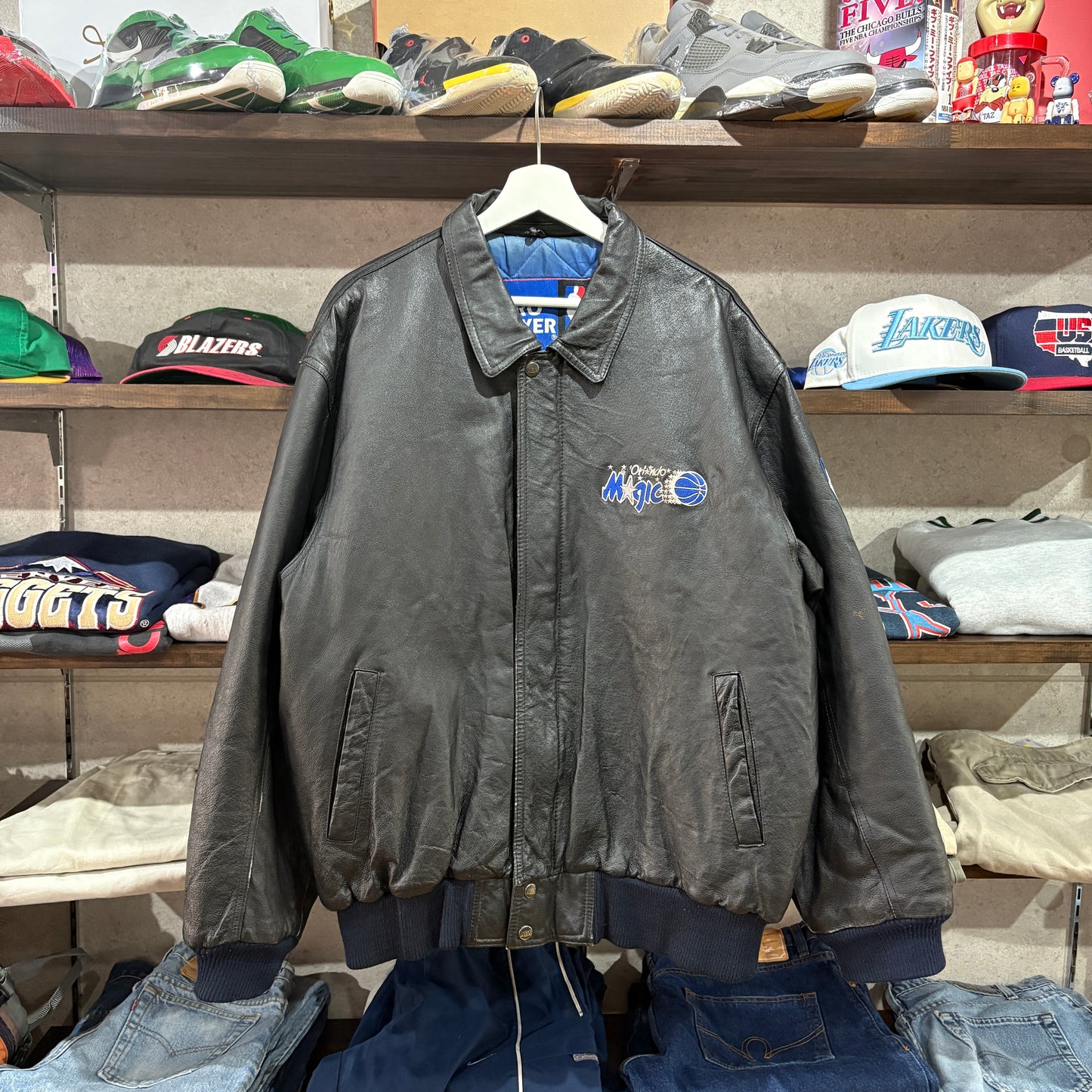 pro player NBA Orlando Magic leather jacket レザージャケット L オーランド・マジック